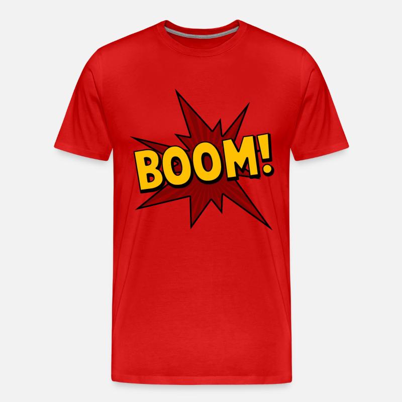 Boom! - Comic - Männer Premium Bio T-Shirt - Rot