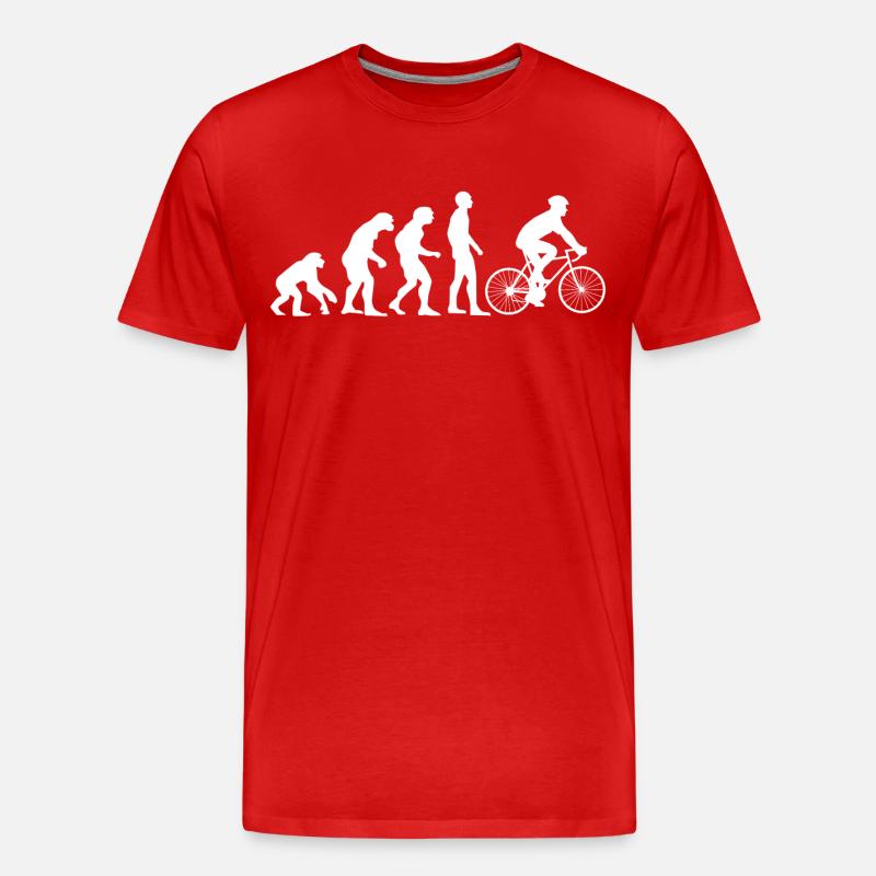 Evolution Fahrradfahrer - Männer Premium Bio T-Shirt - Rot