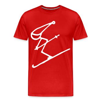 Skieur pistensau ski alpin hiver alpin - T-shirt bio Premium Homme - rouge - Devant - Damien (186cm)