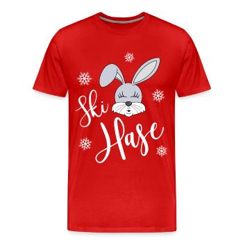 Skihase - Männer Premium Bio T-Shirt - Rot - Vorne - Damien (186cm)