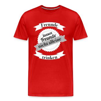 Freunde - Männer Premium Bio T-Shirt - Rot - Vorne - Damien (186cm)
