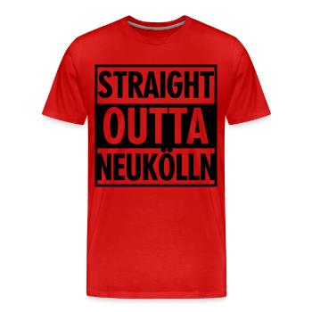 Straight outta Neukölln - Männer Premium Bio T-Shirt - Rot - Vorne - Damien (186cm)