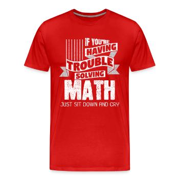 Mathématiques Drôle - T-shirt bio Premium Homme - rouge - Devant - Damien (186cm)
