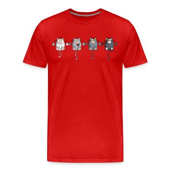 Mignon Chats - T-shirt bio Premium Homme - rouge - Devant - Damien (186cm)