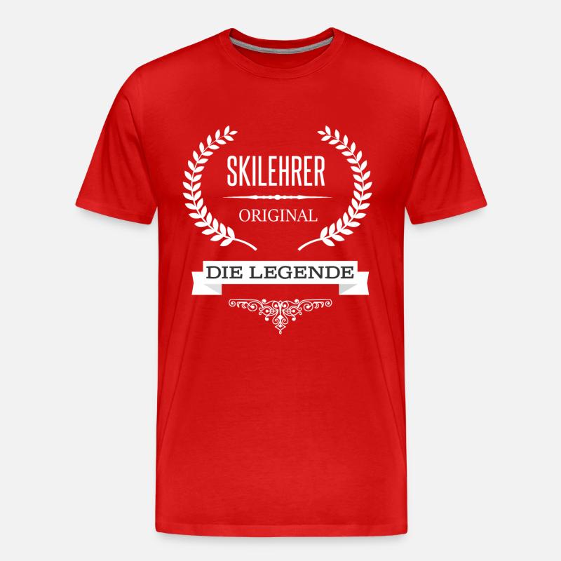 Skilehrer - Männer Premium Bio T-Shirt - Rot
