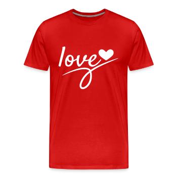 Liebe Valentinstag Romantisch - Männer Premium Bio T-Shirt - Rot - Vorne - Damien (186cm)