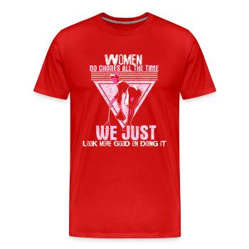 Housekeeping cleaning - Men's Premium Organic T-Shirt - red - Front - Damien (186cm)