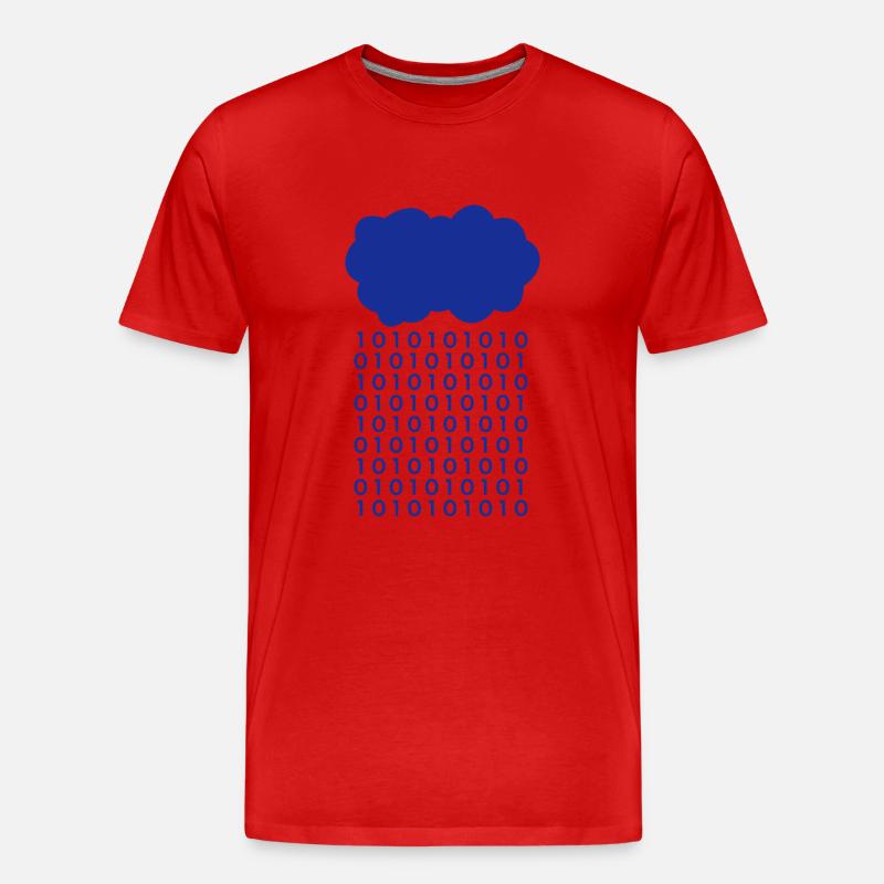 Bit Regen Wolke Informatiker - Männer Premium Bio T-Shirt - Rot