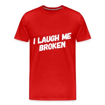 ich lache mich kaputt - Männer Premium Bio T-Shirt - Rot - Vorne - Damien (186cm)