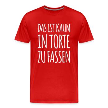 in Torte fassen - Männer Premium Bio T-Shirt - Rot - Vorne - Damien (186cm)