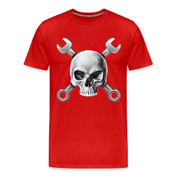 Crâne de tournevis - T-shirt bio Premium Homme - rouge - Devant - Damien (186cm)