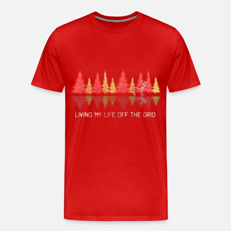 Hirsch Rotwild Tier Geschenk - Männer Premium Bio T-Shirt - Rot
