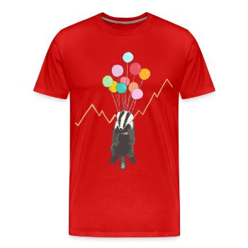 Der Dachs steigt (Dax-Dachs) - Männer Premium Bio T-Shirt - Rot - Vorne - Damien (186cm)