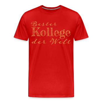 Kollege Abschiedsgeschenk Geschenk - Männer Premium Bio T-Shirt - Rot - Vorne - Damien (186cm)