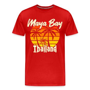 Vintage Maya Bay Thailand - Men's Premium Organic T-Shirt - red - Front - Damien (186cm)