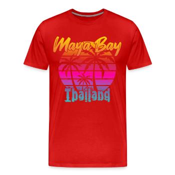 Vintage Maya Bay Thailand - Men's Premium Organic T-Shirt - red - Front - Damien (186cm)