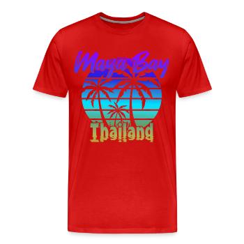 Vintage Maya Bay Thailand - Men's Premium Organic T-Shirt - red - Front - Damien (186cm)