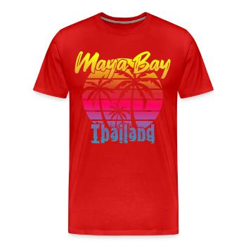 Vintage Maya Bay Thailand - Men's Premium Organic T-Shirt - red - Front - Damien (186cm)
