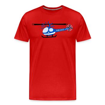 Helicopter Police Children - Men's Premium Organic T-Shirt - red - Front - Damien (186cm)