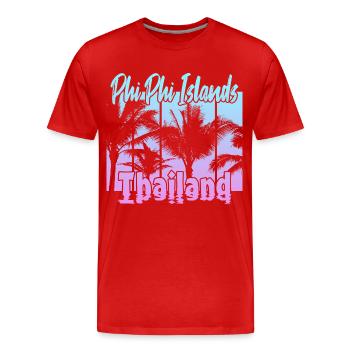 Îles Phi Phi Thaïlande - T-shirt bio Premium Homme - rouge - Devant - Damien (186cm)