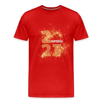 Nouvel An heureux Nouvel An Idée cadeau du réveillon du Nouvel An - T-shirt bio Premium Homme - rouge - Devant - Damien (186cm)