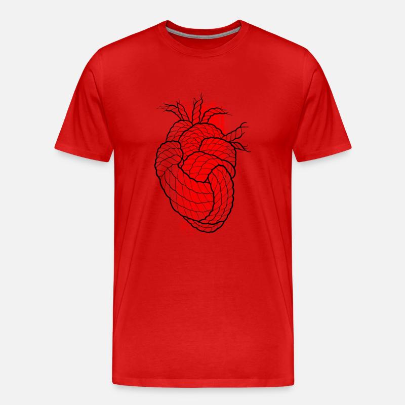 Herzleidenschaft Klettern - Männer Premium Bio T-Shirt - Rot