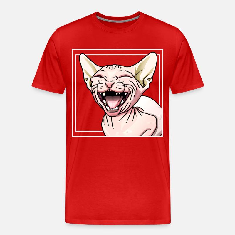 Sphynx Katze - Männer Premium Bio T-Shirt - Rot