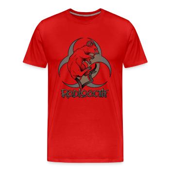 Radioactif - Rat dioactif jeu de mot amusant - T-shirt bio Premium Homme - rouge - Devant - Damien (186cm)