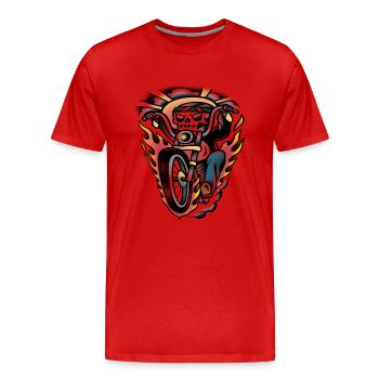 Biker old-school tattoo art - Men's Premium Organic T-Shirt - red - Front - Damien (186cm)