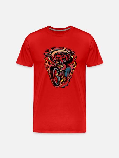 Biker old-school tattoo art - Men's Premium Organic T-Shirt - red