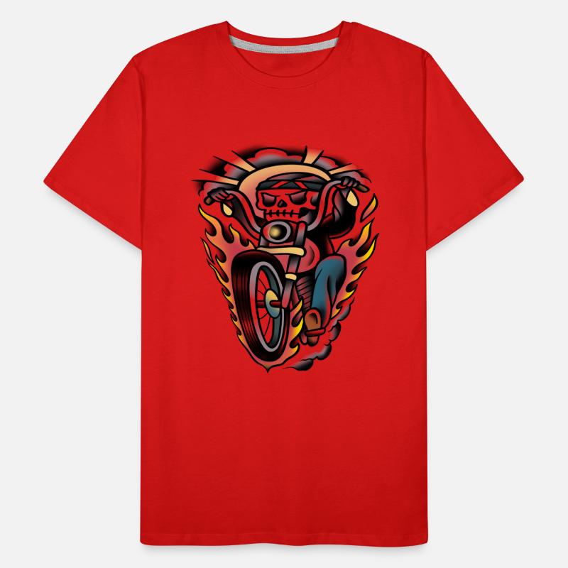 Biker-Tattoo-Kunst der alten Schule Männer Premium Bio T-Shirt