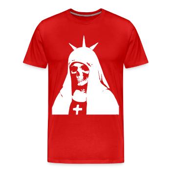 Übernatürliche Eleganz in Horror Nonne, Satanic und - Männer Premium Bio T-Shirt - Rot - Vorne - Damien (186cm)