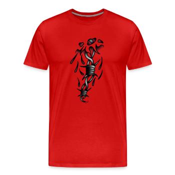 Babelé traditional old school style - Men's Premium Organic T-Shirt - red - Front - Damien (186cm)