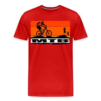 MTB Bike - Männer Premium Bio T-Shirt - Rot - Vorne - Damien (186cm)