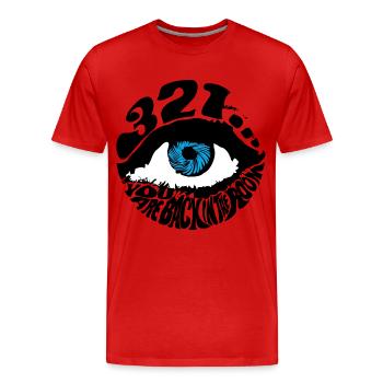 Hypnose Auge 321 you are back in psychedelic room - Männer Premium Bio T-Shirt - Rot - Vorne - Damien (186cm)