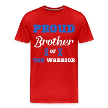 Guerrier du diabète Diabétique DT2 - T-shirt bio Premium Homme - rouge - Devant - Damien (186cm)
