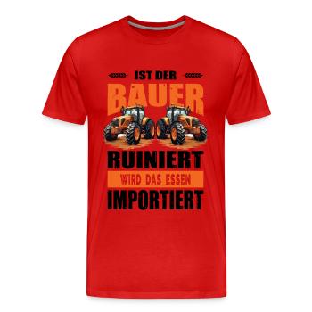 Landwirt Demo Bauern Protest Landwirtschaft Agrar - Männer Premium Bio T-Shirt - Rot - Vorne - Damien (186cm)