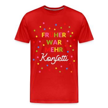 Konfetti Karneval Fasching Kostüm lustig bunt - Männer Premium Bio T-Shirt - Rot - Vorne - Damien (186cm)