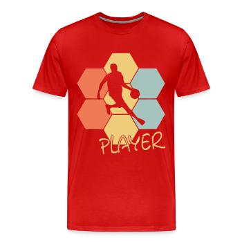 Player, Basketball, Streetball, Bball - Männer Premium Bio T-Shirt - Rot - Vorne - Damien (186cm)
