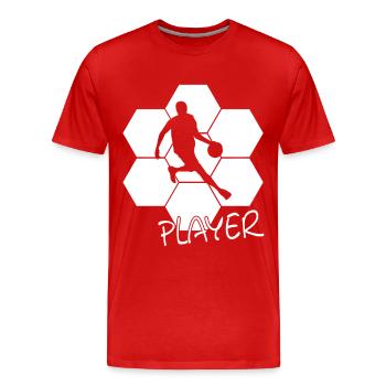 Player Basketball Streetball Bball - Männer Premium Bio T-Shirt - Rot - Vorne - Damien (186cm)