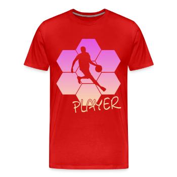 Basketball - Männer Premium Bio T-Shirt - Rot - Vorne - Damien (186cm)