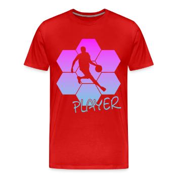 Streetball - Männer Premium Bio T-Shirt - Rot - Vorne - Damien (186cm)