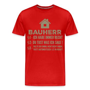Chantier de construction de maison de constructeur cadeau amusant - T-shirt bio Premium Homme - rouge - Devant - Damien (186cm)