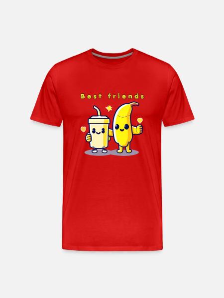 Beste Freunde - Männer Premium Bio T-Shirt - Rot