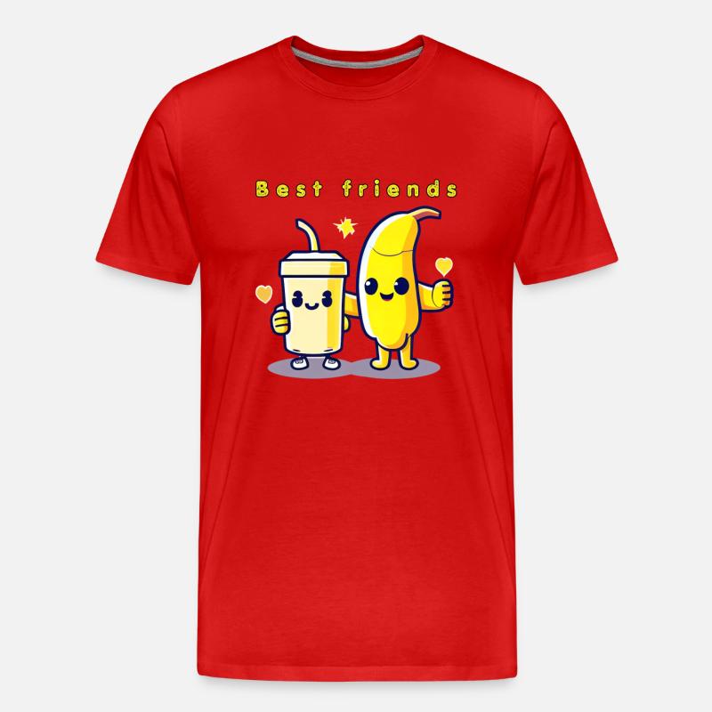 Beste Freunde - Männer Premium Bio T-Shirt - Rot