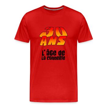 30 years, anniversary - Men's Premium Organic T-Shirt - red - Front - Damien (186cm)