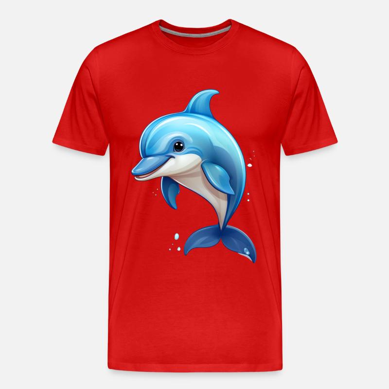 Delfin - Männer Premium Bio T-Shirt - Rot