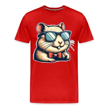Hamster - T-shirt bio Premium Homme - rouge - Devant - Damien (186cm)
