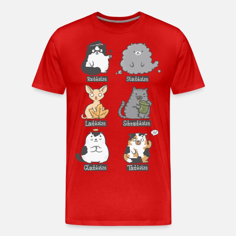 Aub-Katzen - Männer Premium Bio T-Shirt - Rot