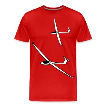 gliding glider pilot - Men's Premium Organic T-Shirt - red - Front - Damien (186cm)